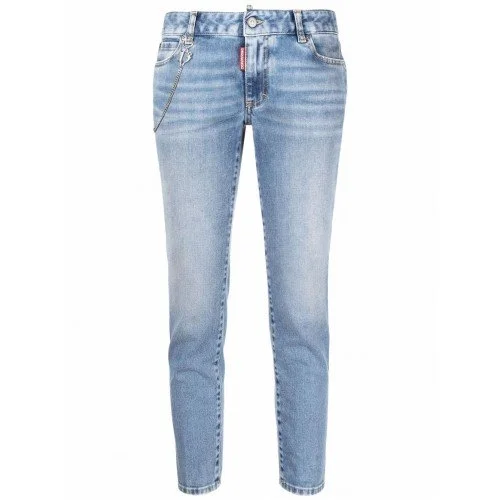 BLUGI  DSQUARED2, Chain detail, Medium Waist Cropped Twiggy