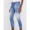 BLUGI  DSQUARED2, Stonewashed Crop-leg, Blue