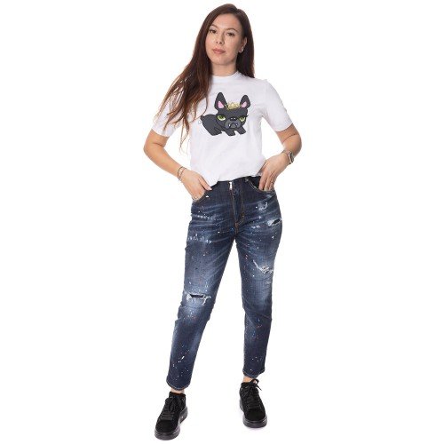 BLUGI  DSQUARED2, High Waist Cropped Twiggy Jeans, S75LB0623S30664470