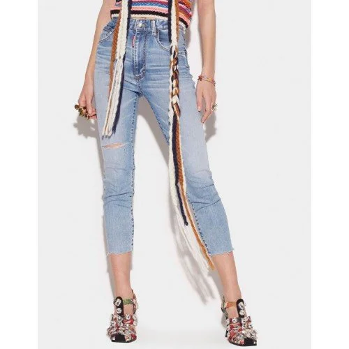 Jeans  DSQUARED2, Twiggy Light Was High Waist Cropped