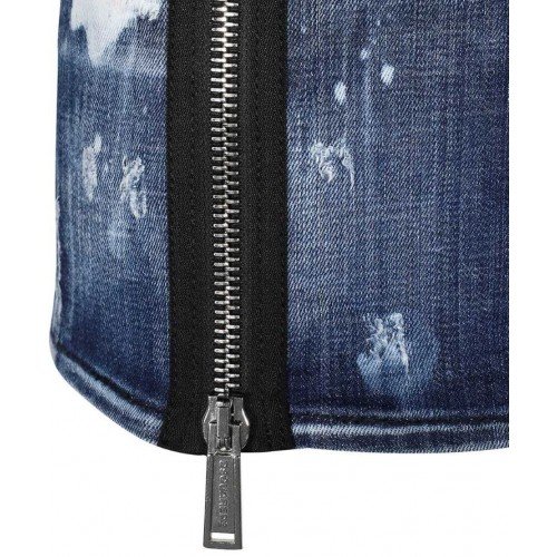 Fusta Dsquared, Cu fermoar atasat, Denim