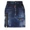 Fusta Dsquared, Cu fermoar atasat, Denim
