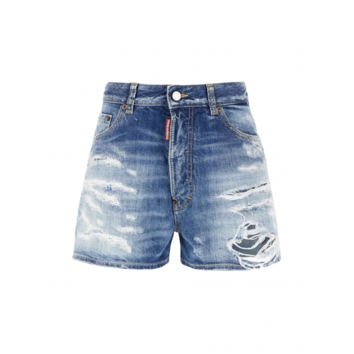 BLUGI DSQUARED2, Distressed Stonewashed, Shorts, Dark Blue