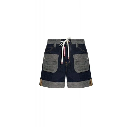 Pantaloni scurti DSQUARED2,  Cargo  shorts, Bleumarin
