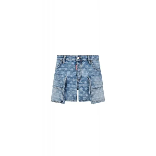Pantaloni scurti DSQUARED2, Light Wash Cargo Shorts, Blue