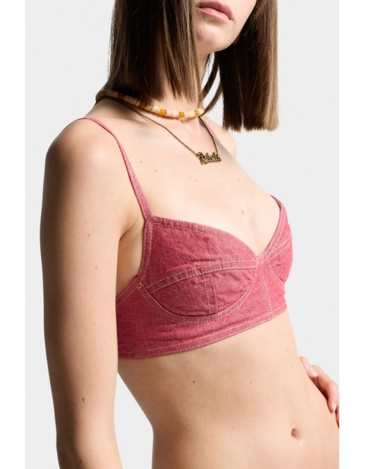 Sutien DSQUARED2, Oxford Denim Tiki Bra - S75NC1123D30026309