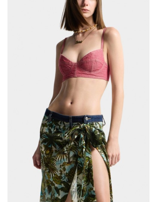 Sutien DSQUARED2, Oxford Denim Tiki Bra - S75NC1123D30026309