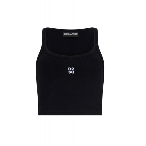 Top DSQUARED2, D2 Upside Down Sexy Tank Top, Black