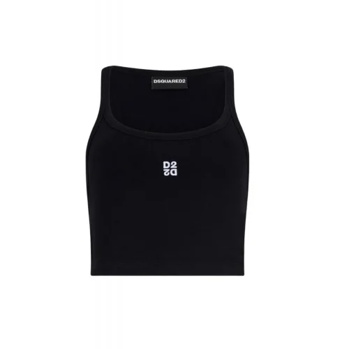 Top DSQUARED2, D2 Upside Down Sexy Tank Top, Black