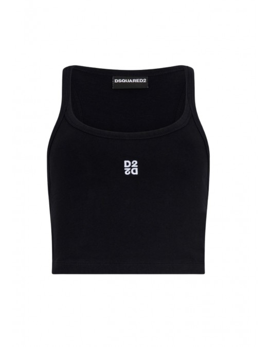 Top DSQUARED2, D2 Upside Down Sexy Tank Top, Black - S75NL0053D20102900