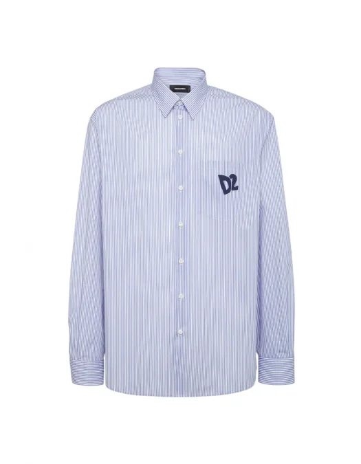 CAMASA DSQUARED2, Summer Lovers, Oversized Pinstripe, Blue - S78DM0043D35285001S CAMASA DSQUARED2, Summer Lovers, Oversized Pinstripe, Blue - S78DM0043D35285001S