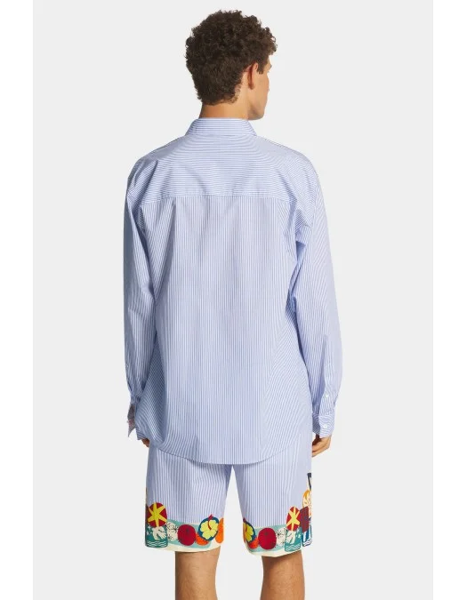 CAMASA DSQUARED2, Summer Lovers, Oversized Pinstripe, Blue - S78DM0043D35285001S CAMASA DSQUARED2, Summer Lovers, Oversized Pinstripe, Blue - S78DM0043D35285001S