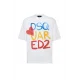 Tricou DSQUARED2, Summer Lovers, Loose Fit Colourful Logo, White - S78GD0098D20020100 Tricou DSQUARED2, Summer Lovers, Loose Fit Colourful Logo, White - S78GD0098D20020100