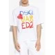 Tricou DSQUARED2, Summer Lovers, Loose Fit Colourful Logo, White - S78GD0098D20020100 Tricou DSQUARED2, Summer Lovers, Loose Fit Colourful Logo, White - S78GD0098D20020100
