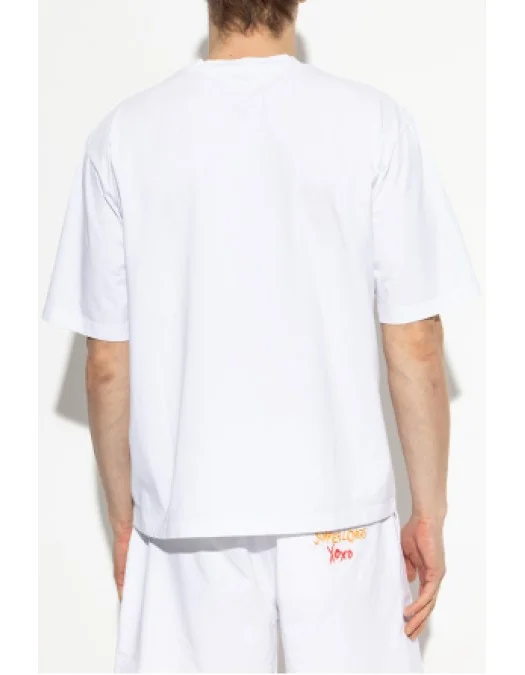 Tricou DSQUARED2, Summer Lovers, Loose Fit Colourful Logo, White - S78GD0098D20020100 Tricou DSQUARED2, Summer Lovers, Loose Fit Colourful Logo, White - S78GD0098D20020100