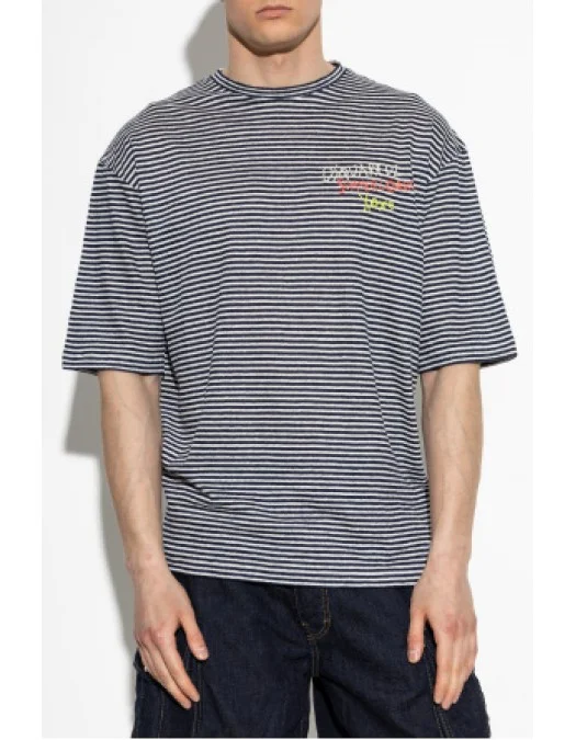 Tricou DSQUARED2, Summer Lovers, Seaside Stripes, White, Black - S78GD0104S23601001F Tricou DSQUARED2, Summer Lovers, Seaside Stripes, White, Black - S78GD0104S23601001F