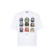 Tricou DSQUARED2,ICONique Loose Fit T-Shirt,  Hats Print Alb - S78GD0112D20033100
