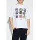 Tricou DSQUARED2,ICONique Loose Fit T-Shirt,  Hats Print Alb - S78GD0112D20033100