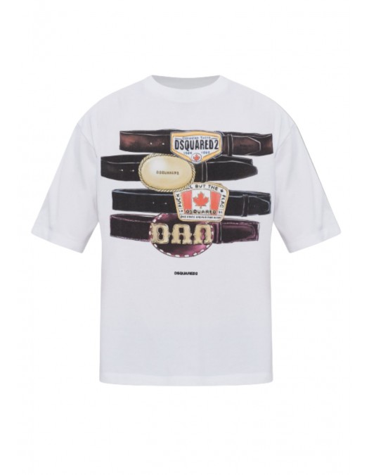 Tricou DSQUARED2, Dsquared2 WHITE T-shirt with logo - S78GD0113D20033100