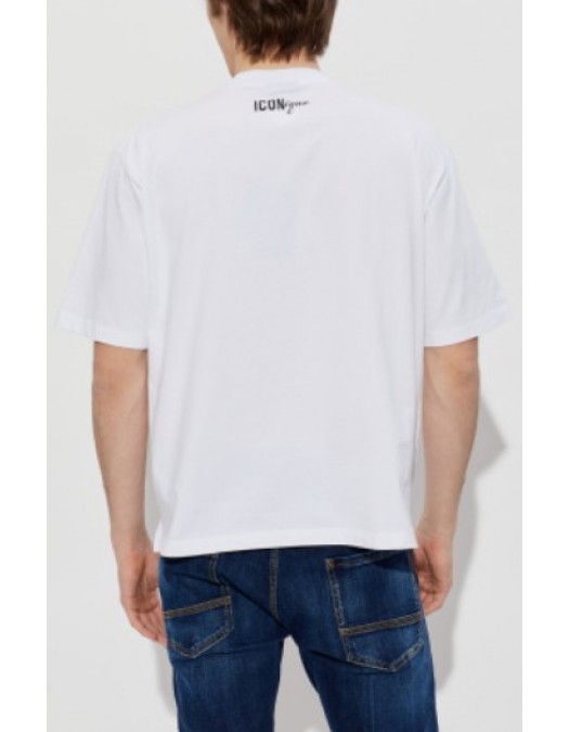 Tricou DSQUARED2, Dsquared2 WHITE T-shirt with logo - S78GD0113D20033100