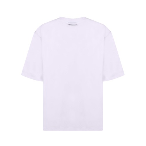 Tricou DSQUARED2, ICONique Loose Fit T-Shirt, Dirty Alb