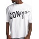 Tricou DSQUARED2, ICONique Loose Fit T-Shirt, Dirty Alb - S78GD0118D20033962