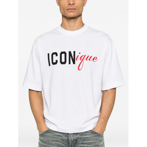 Tricou DSQUARED2, Iconique-print T-shirt, Alb