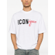 Tricou DSQUARED2, Iconique-print T-shirt, Alb - S78GD0123D20106100