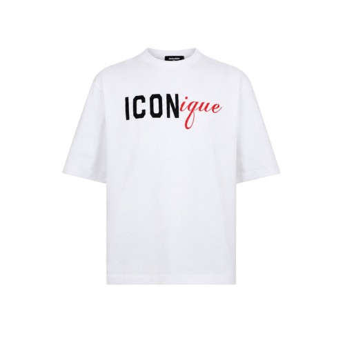 Tricou DSQUARED2, Iconique-print T-shirt, Alb