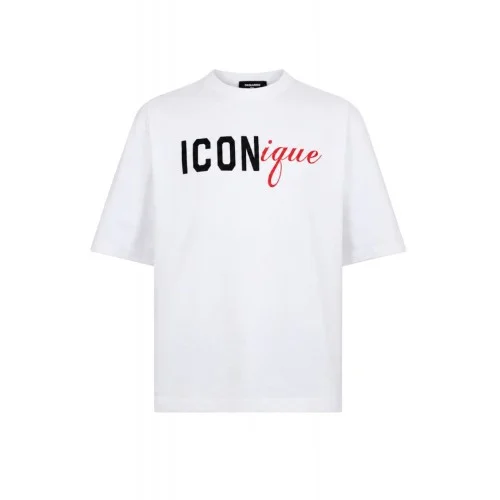 Tricou DSQUARED2, Iconique-print T-shirt, Alb