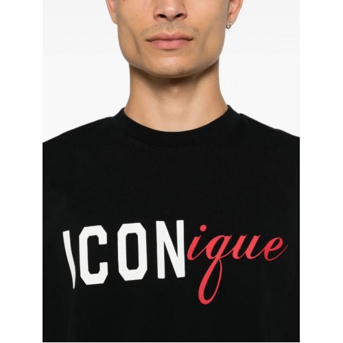 Tricou DSQUARED2, Iconique-print T-shirt, Negru
