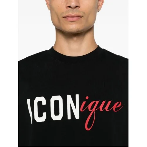 Tricou DSQUARED2, Iconique-print T-shirt, Negru