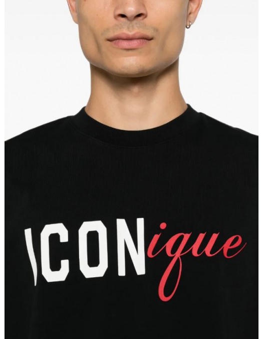 Tricou DSQUARED2, Iconique-print T-shirt, Negru - S78GD0123D20106900