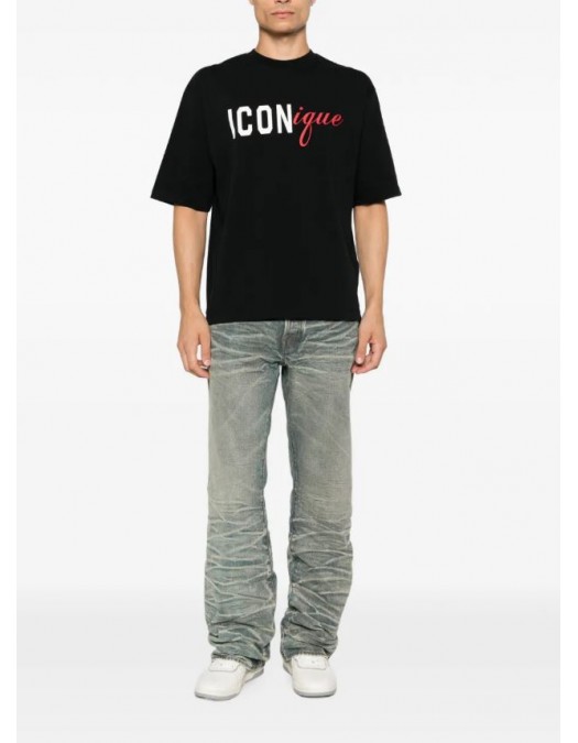 Tricou DSQUARED2, Iconique-print T-shirt, Negru - S78GD0123D20106900
