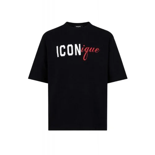 Tricou DSQUARED2, Iconique-print T-shirt, Negru