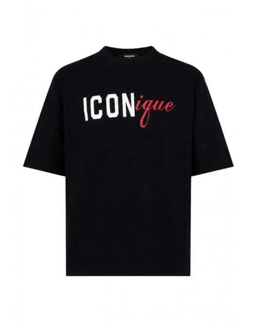 Tricou DSQUARED2, Iconique-print T-shirt, Negru - S78GD0123D20106900