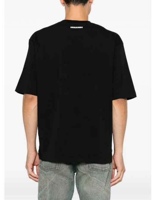 Tricou DSQUARED2, Iconique-print T-shirt, Negru - S78GD0123D20106900