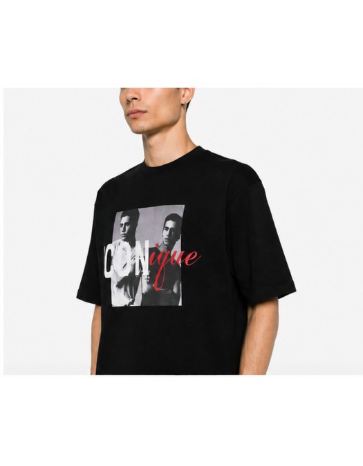 Tricou DSQUARED2, Iconique-print multicolor T-shirt, Negru - S78GD0124D20106900