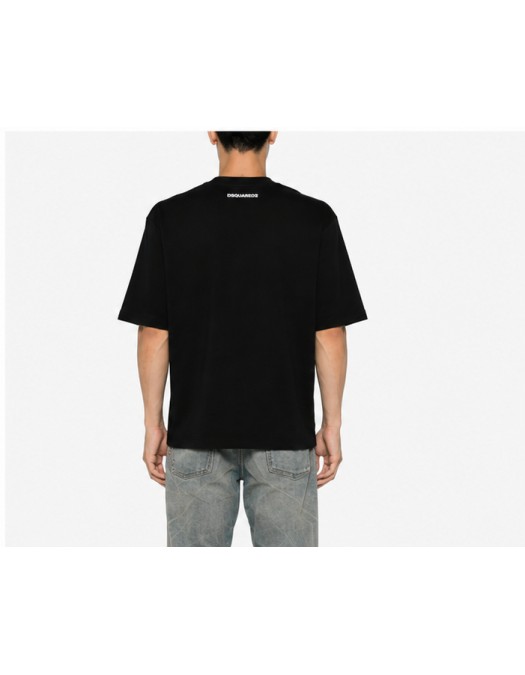 Tricou DSQUARED2, Iconique-print multicolor T-shirt, Negru - S78GD0124D20106900