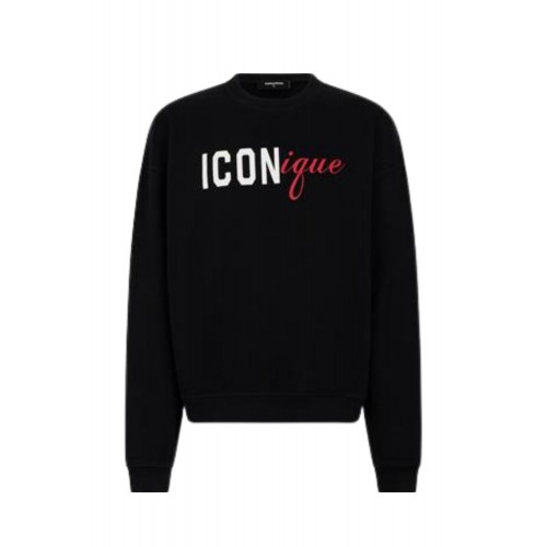 Bluza DSQUARED2, Iconique logo-print sweatshirt, Negru
