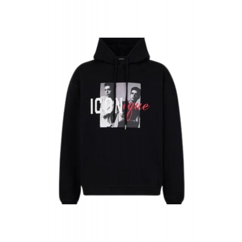 Hanorac DSQUARED2, Logo ICONIQUE, Negru