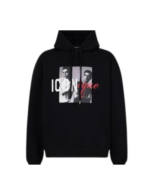 Hanorac DSQUARED2, Logo ICONIQUE, Negru - S78GU0092D25029900
