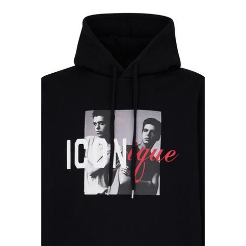 Hanorac DSQUARED2, Logo ICONIQUE, Negru