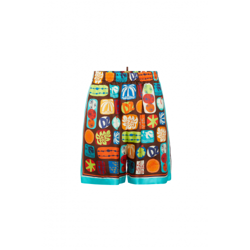 Bermude DSQUARED2, Summer Lovers, Elastic Printed Boxer, Multicolor