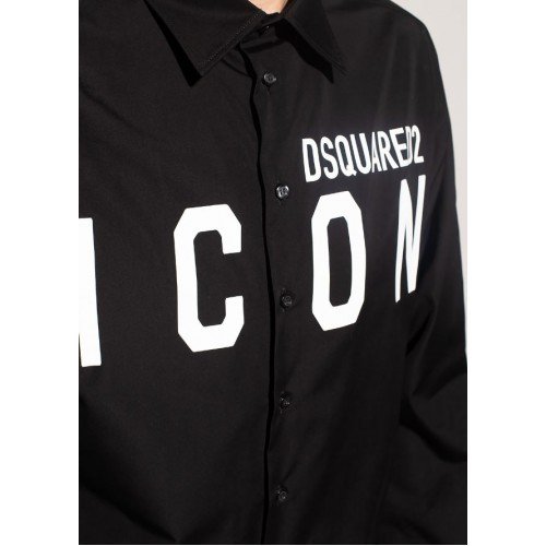 Camasa DSQUARED2 ICON, Bumbac, Logo ICON Alb S79DL0026S36275900