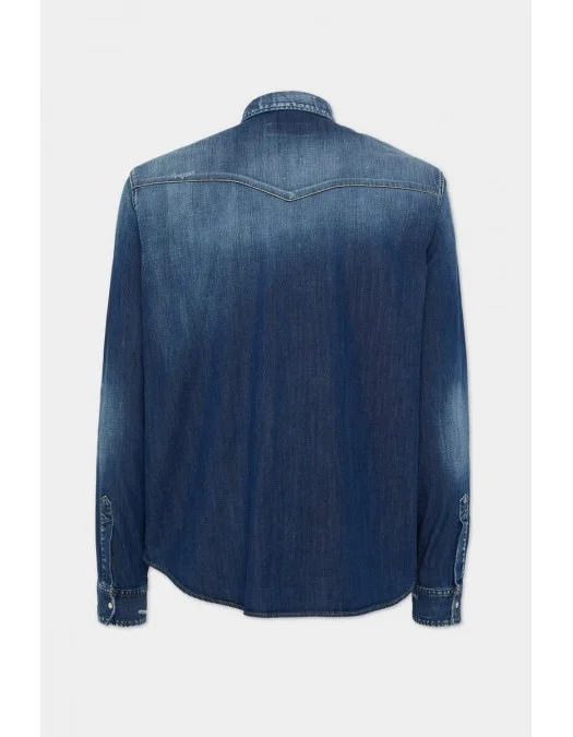 Camasa DSQUARED2, Icon Regular,Wester, Blue - S79DL0049S30341470 Camasa DSQUARED2, Icon Regular,Wester, Blue - S79DL0049S30341470
