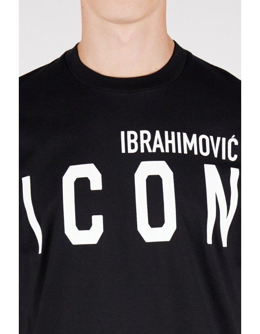 Tricou Dsquared2, Ibrahimovic, Cu print pe spate, Negru - S79GC0026S23009900 Tricou Dsquared2, Ibrahimovic, Cu print pe spate, Negru - S79GC0026S23009900