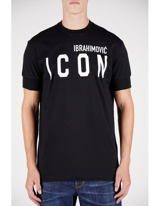 Tricou Dsquared2, Ibrahimovic, Cu print pe spate, Negru - S79GC0026S23009900 Tricou Dsquared2, Ibrahimovic, Cu print pe spate, Negru - S79GC0026S23009900