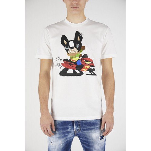 Tricou DSQUARED2, Insertie ICON DOG, White Tricou DSQUARED2, Insertie ICON DOG, White