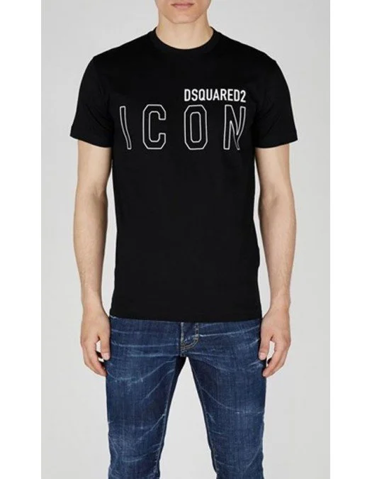 Tricou DSQUARED2, Icon White Black S79GC0063S23009980